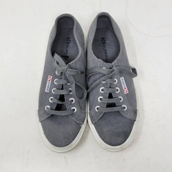SuperGA | Women's Low-Top Leather Suede Sneakers Gray - Picture 2 of 14